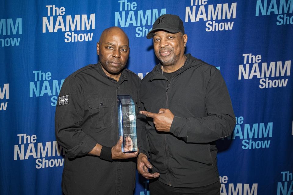 Hardgroove and Chuck D with the Impact Music and Culture Award